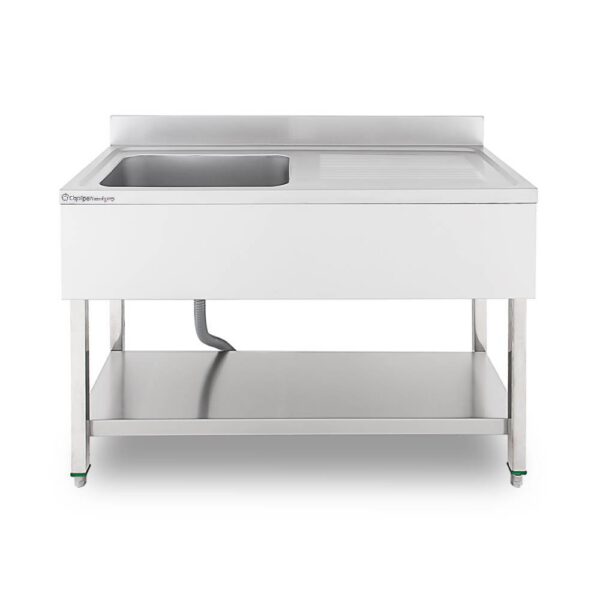 Location plonge en inox avec étagère basse + mitigeur