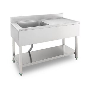 Location plonge en inox avec étagère basse + mitigeur