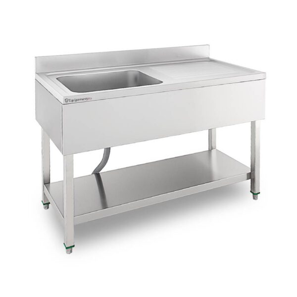 Location plonge en inox avec étagère basse + mitigeur