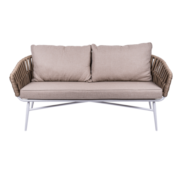 Salon lounge CHILLY Beige :  1 canapé 2 places + 2 fauteuils + 1 table basse