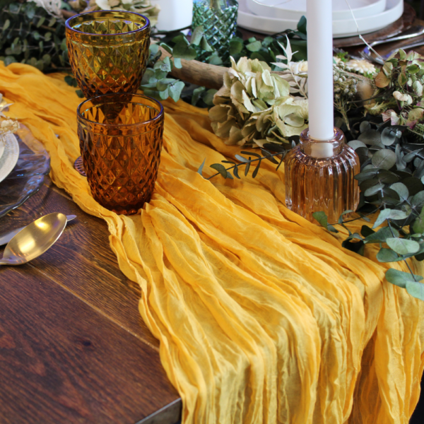 Chemin de table Cheesecloth- BLANC