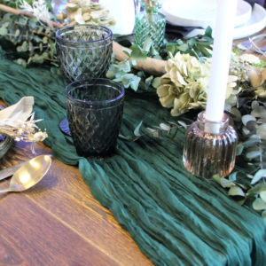 Chemin de table Cheesecloth- VERT FORET