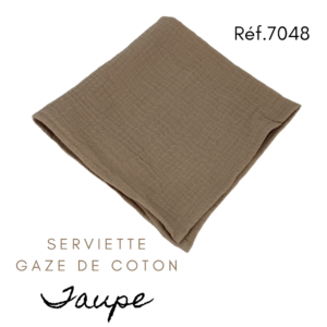 Serviette Gaze de coton - TAUPE