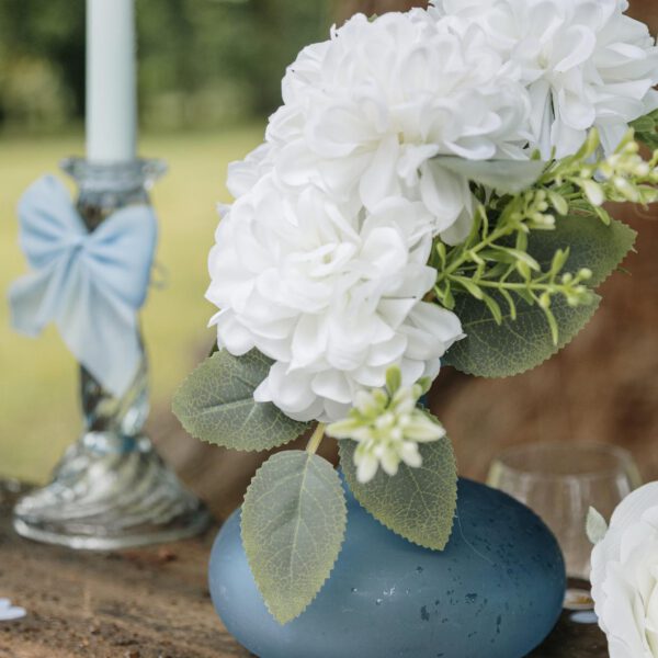 Vase Emy verre bleu orage