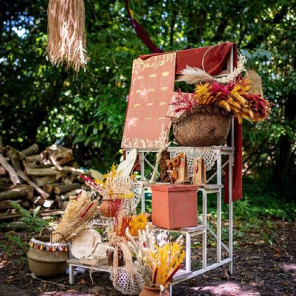 Location étagère Boho en bois 4 étages