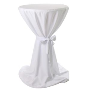 Location housse en tissus Prestige BLANC D80cm - Pour mange-debout