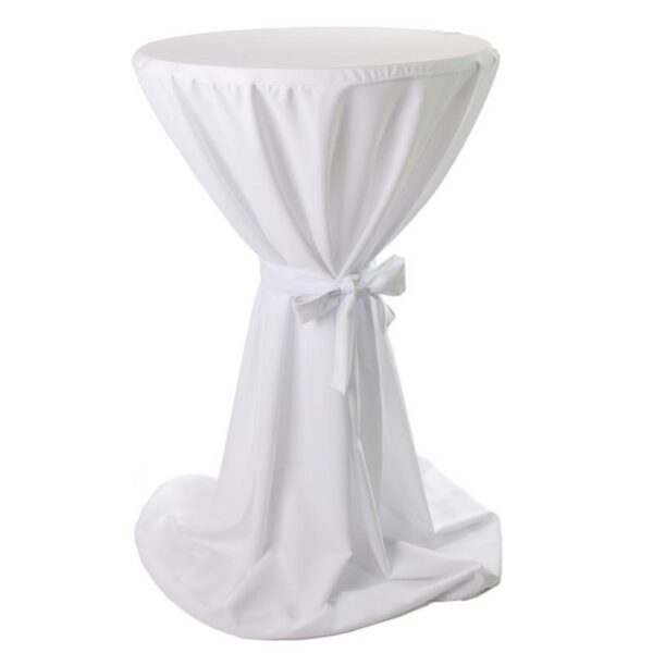 Location housse en tissus Prestige BLANC D80cm - Pour mange-debout