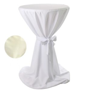 Location housse en tissus Prestige IVOIRE D80cm- Pour mange-debout