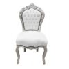 Location fauteuil baroque blanc et argent
