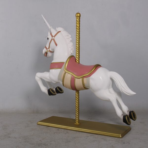 Location Cheval de carrousel licorne rose