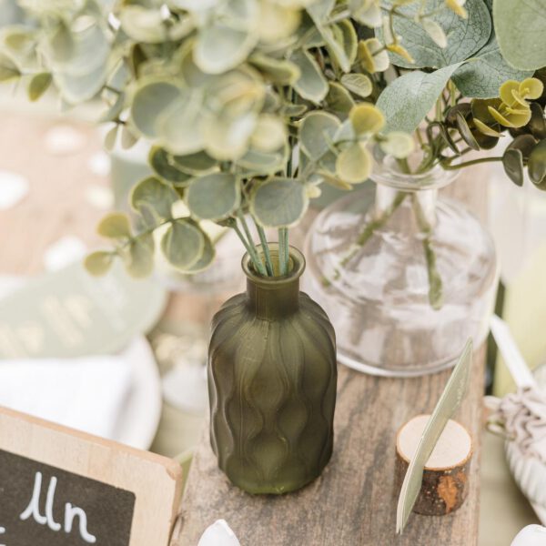 Vase Louis verre texturé vert bouteille