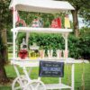 Location chariot candy bar en bois blanc