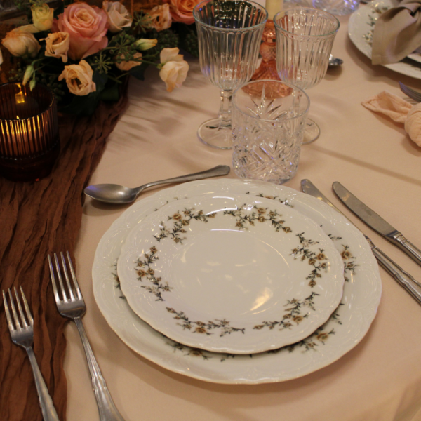 Assiette creuse Rétro bord fleurs ROSALIE D23.5cm