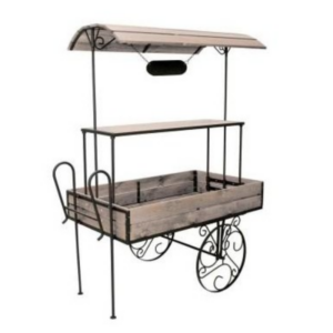 Location chariot candy bar en bois et fer forgé