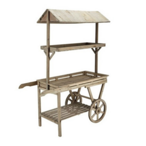 Location chariot candy bar en bois brut