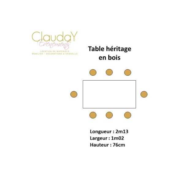 Location table en bois héritage