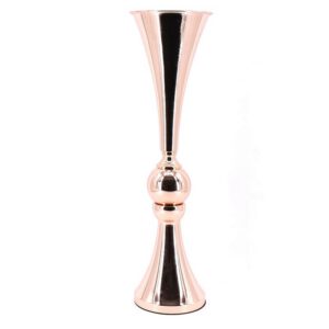 Location vase métal clarinette rose/gold H 65 cm