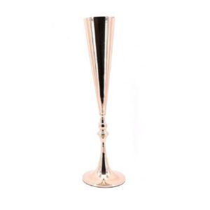 Location vase métal flûte rose/gold H 80 cm