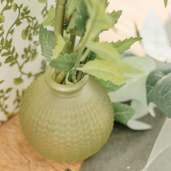 alice Vase Alice verre ciselé pistache