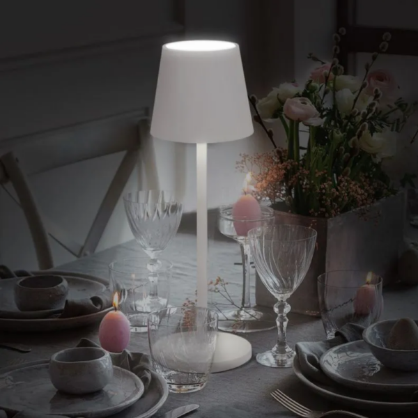 Lampe led à poser FELINE -Blanche H38cm