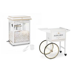 Location machine à pop corn blanche et or