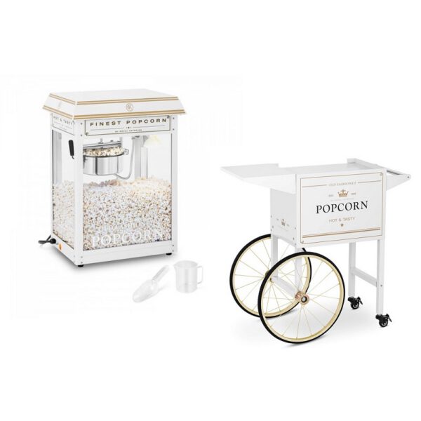 Location machine à pop corn blanche et or