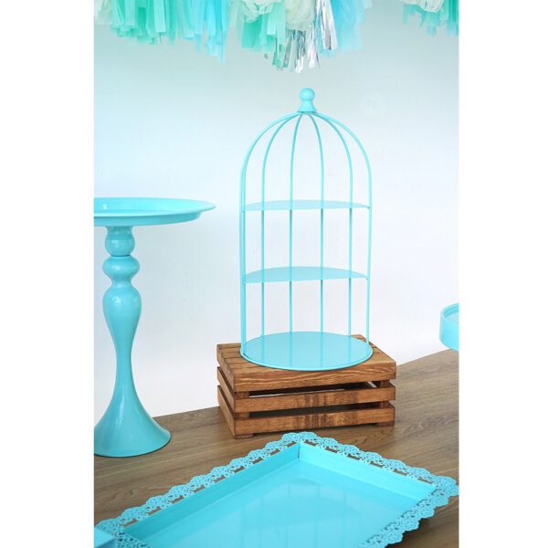 Location lot de 8 supports à gâteaux bleu