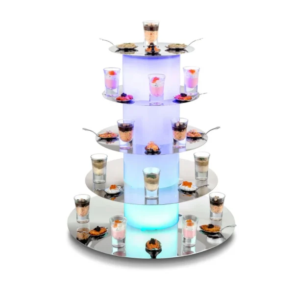 Présentoir buffet lumineux rectangle Festif Light H19.6cm