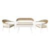 Salon lounge ROPPY blanc & marron