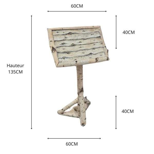Pupitre en bois blanc- BOHO (design carré)