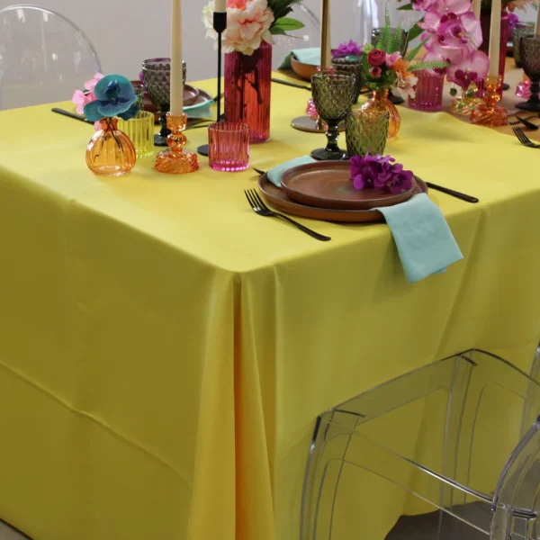 Nappe rectangle en tissus 300*180cm -JAUNE