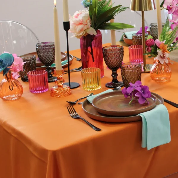 Nappe rectangle en tissus 300*180cm -ORANGE Nappe rectangle en tissus 300*180cm -ORANGE