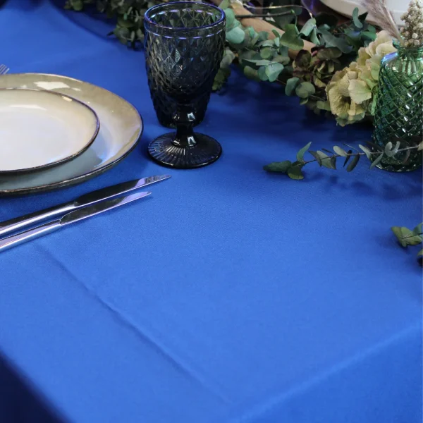 Nappe ronde en tissus D290cm - BLEU ROI