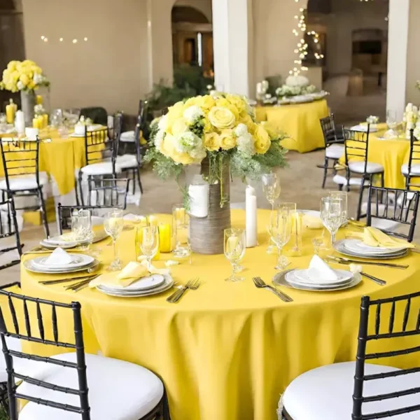 Nappe ronde en tissus -D300cm JAUNE