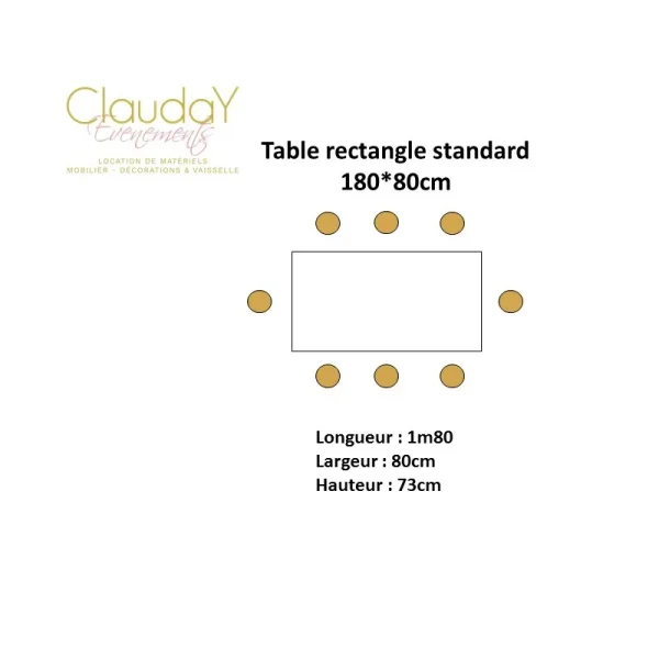 Table rectangle 152*76cm