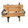 Banc en bois -ALSACIEN avec accoudoirs en fer forgé (2 places)