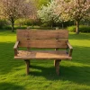 Banc en bois -ALSACIEN avec accoudoirs en fer forgé (2 places)