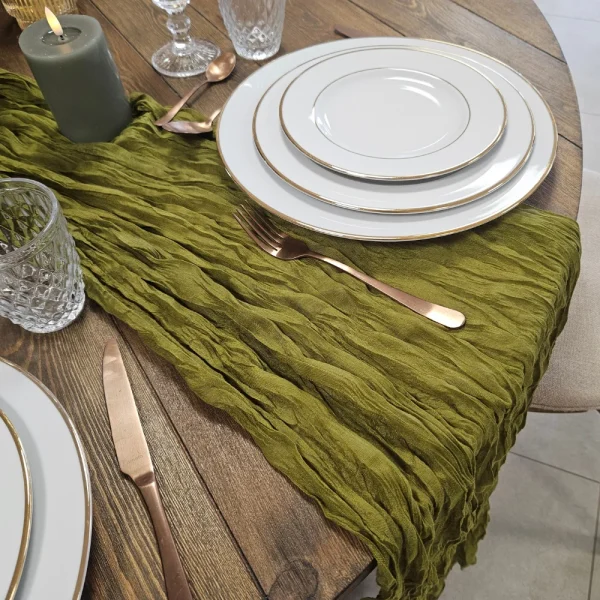 Chemin de table Cheesecloth- PISTACHE