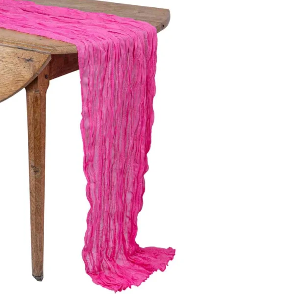 Chemin de table Cheesecloth- FUSHIA