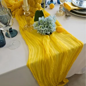 Chemin de table Cheesecloth- JAUNE CITRON