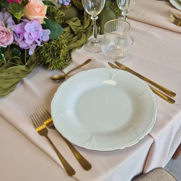 Assiette plate rétro bords dorés -LOUISE D27.5cm